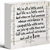 FOSHIN Wooden Sign Call It Love-Dr. Seuss Wooden Box Sign Farmhouse Home Office Desk Shelf Decor (5 X 5 Inch)