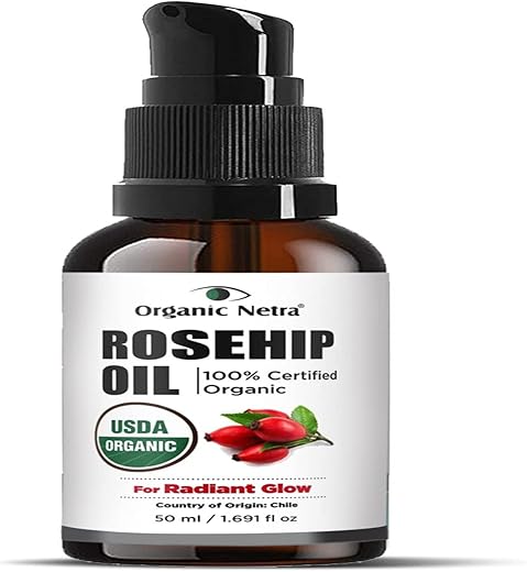Organic Netra Rosehip Seed Oil for Skin | Hydrates & Moisturize Skin |100% Organic, Pure & Natural Oil | Good Radiant Glow, Light Weight | All Skin…