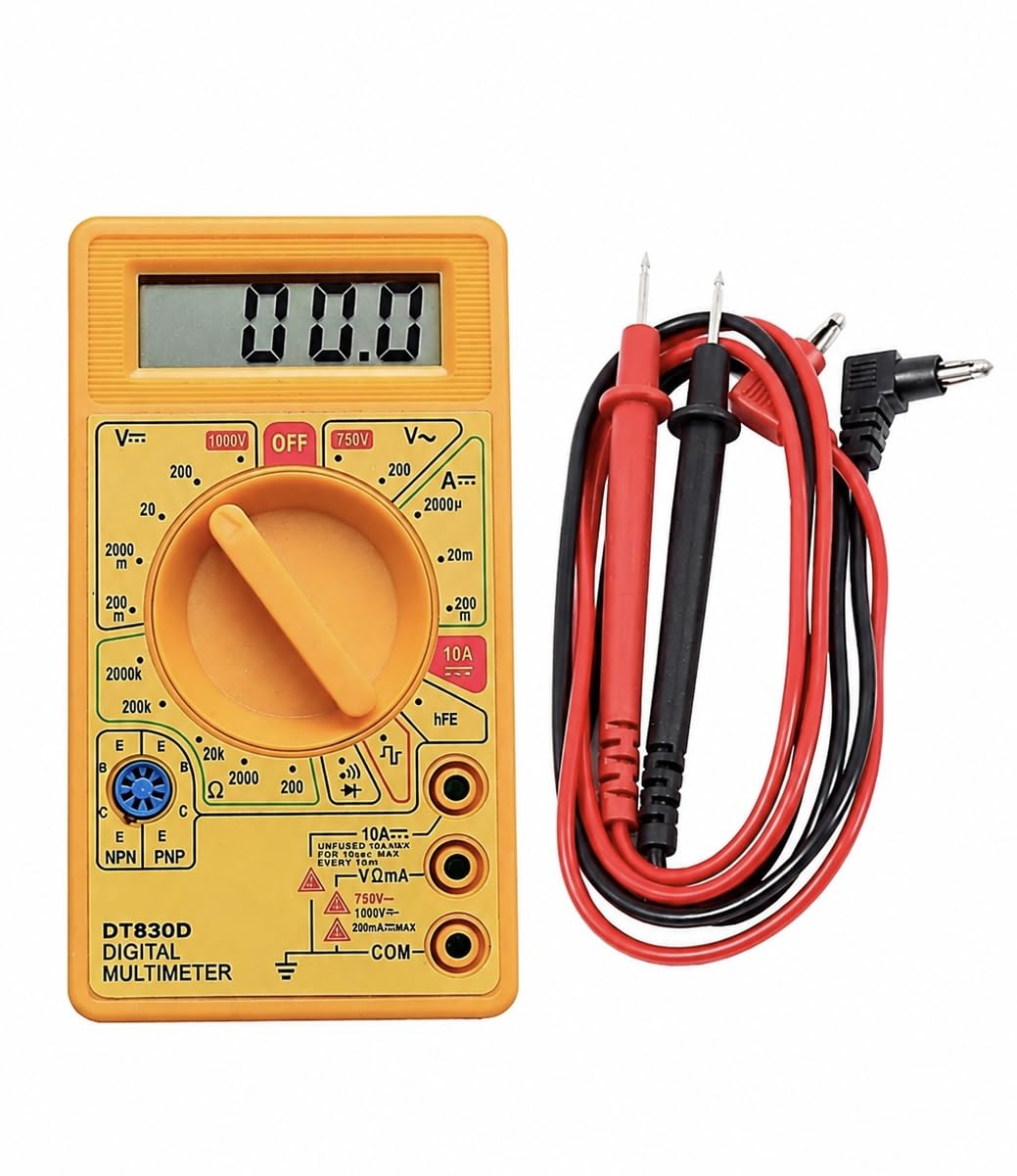 BKD DT830D Digital Multimeter with Test Leads | AC/DC Voltage Tester, DC Current Testing, Resistance Measurement, Continuity Tester, Portable Design-image-37
