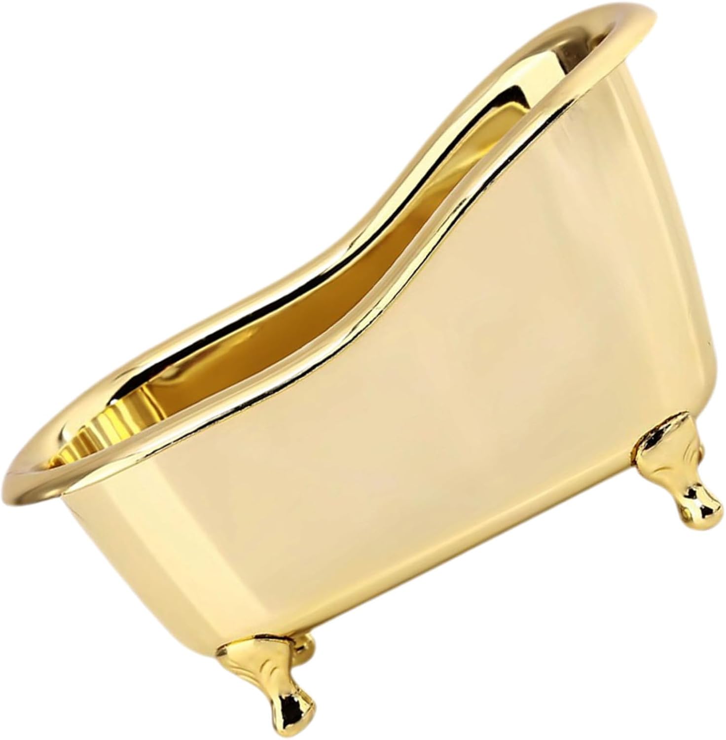 VICASKY Bathtub Shape Makeup Organizer Desktop Storage Holder with Lipstick and Brush Compartments Mini Cosmetic Storage Case for Home Bathroom Vanity