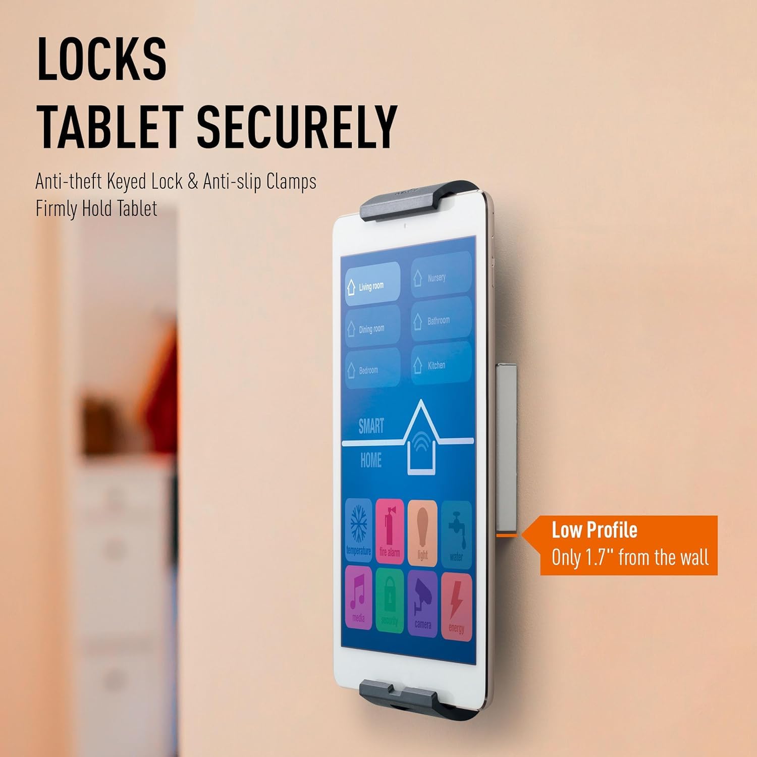 Durable Tablet Wandhalterung für Tablets 7-13 Zoll, Silber, 893323