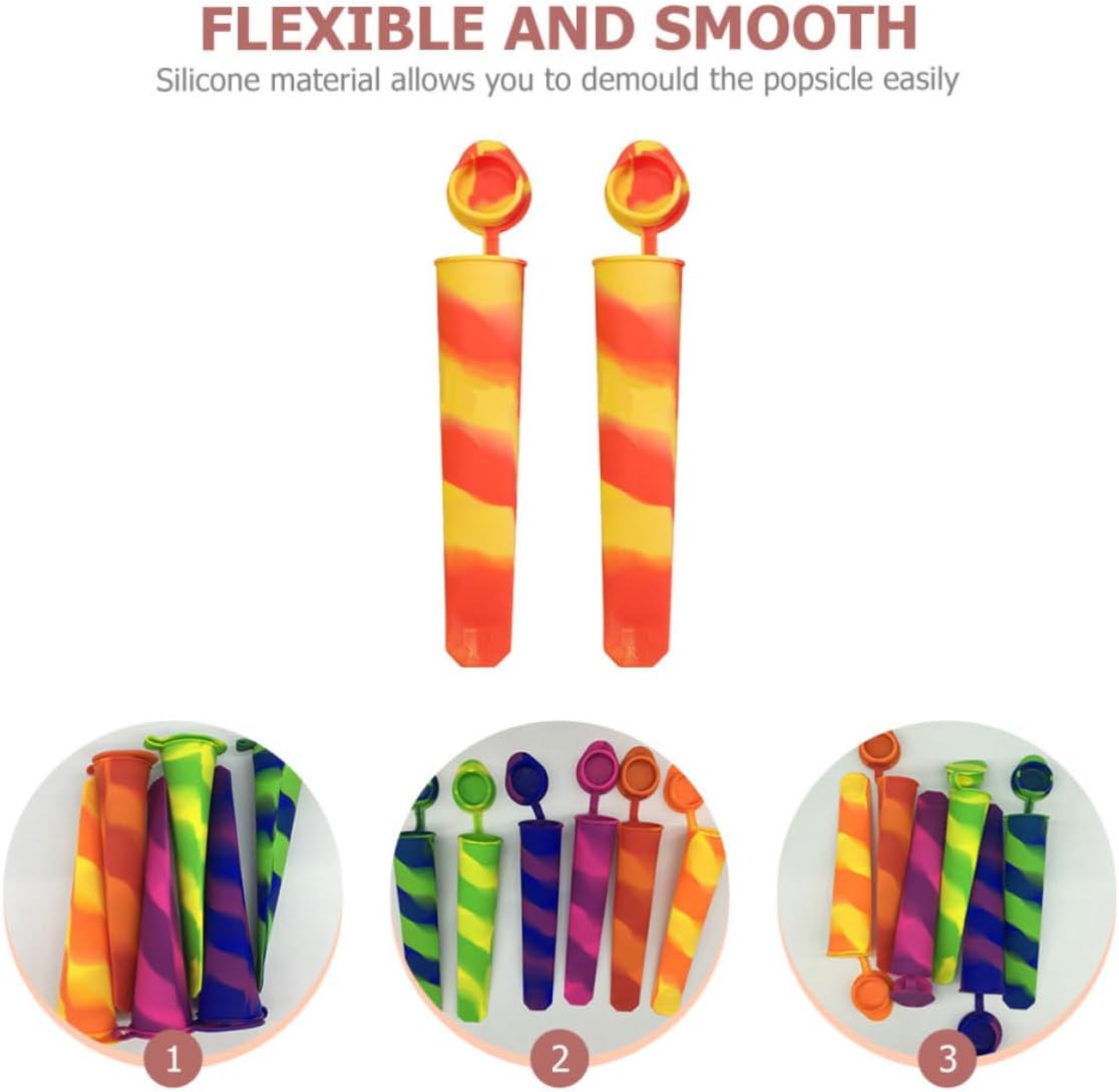 2pcs Silicone Ice Pop Molds with Lid, Xmas DIY Freezer