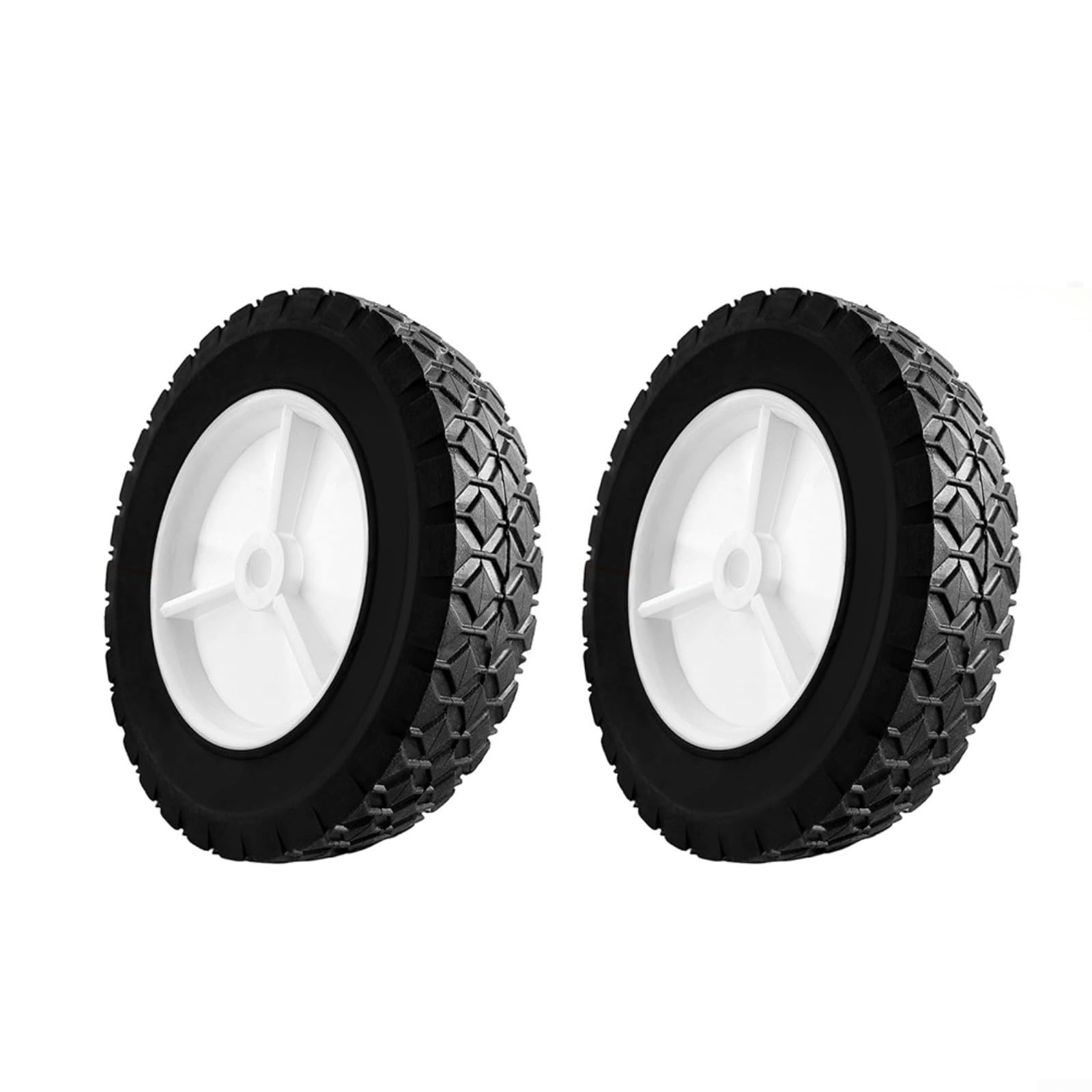 Confezione da 2 ruote di ricambio da 20,3 cm per artigiano per TROY-BILT per griglie WEBER, pneumatici in plastica in gomma per tosaerba, carrelli utility, attrezzature da giardino