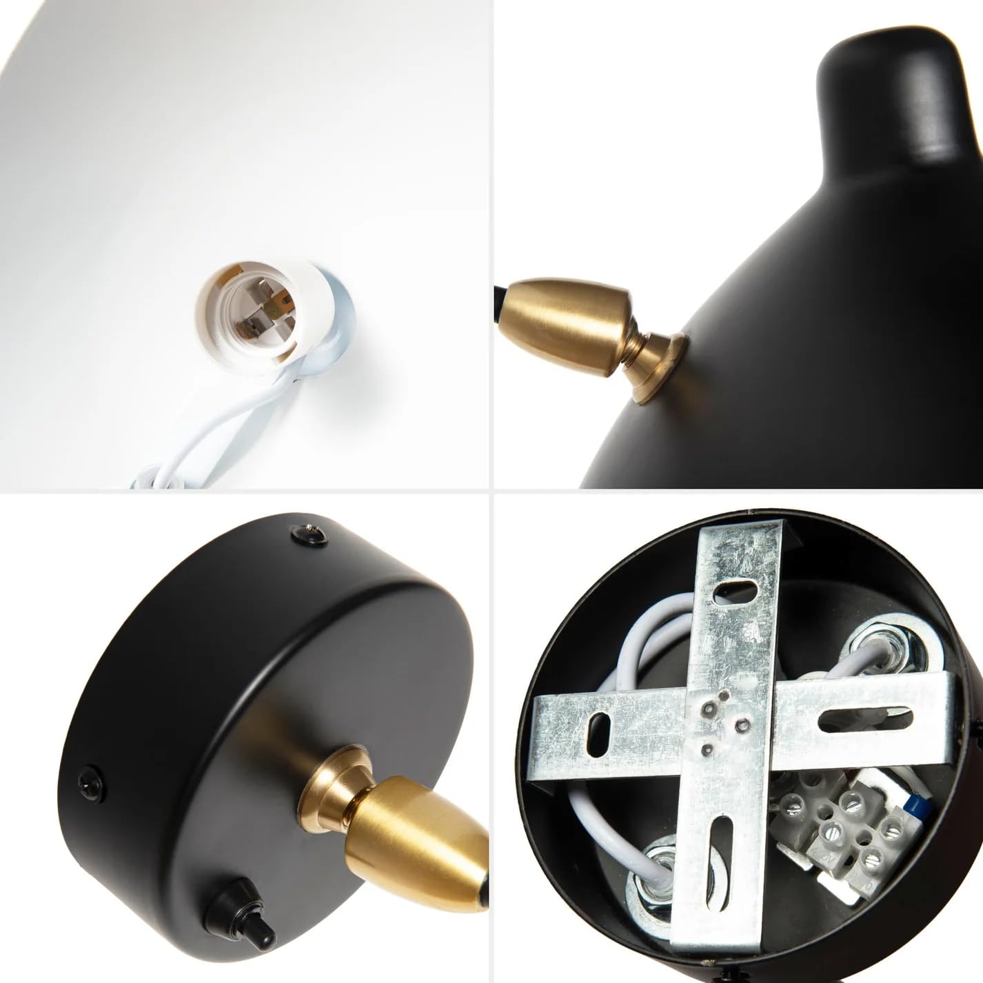 BARCELONA LED Wandleuchte mit schwenkbarem Arm, schwarze industrielle Vintage-Wandleuchte aus Metall und Eisen, modernes und retro Design, verstellbare Beleuchtung Schlafzimmer