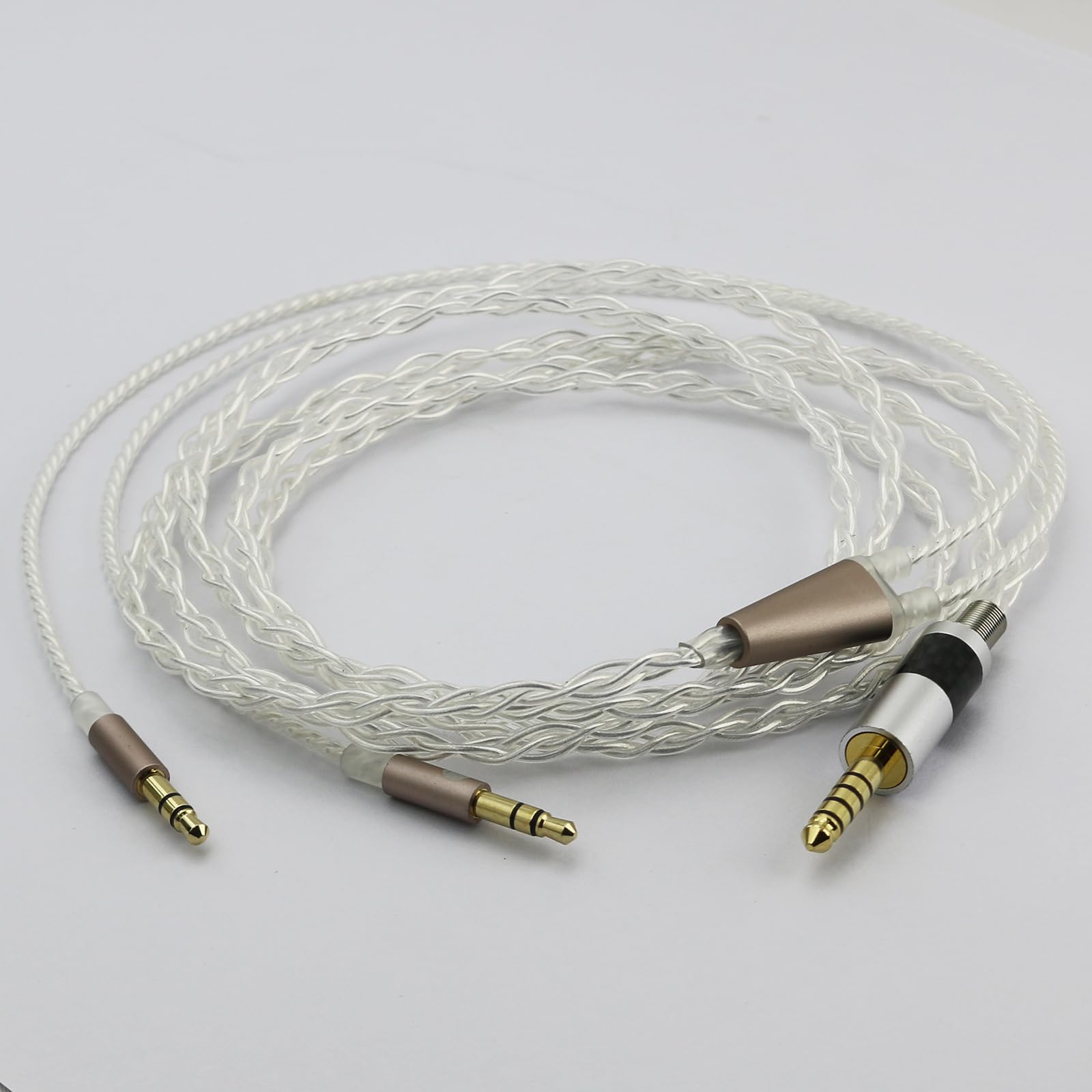 ABLET Upgrade-Audiokabel, 4,4 mm, symmetrisches Kabel, kompatibel mit Hifiman Ananda, Arya, Sundara, HE400SE, HE4XX, Edition XS Kopfhörer (2 x 3,5 mm Version), 6N OCC Kupfer, einzelnes Kristall