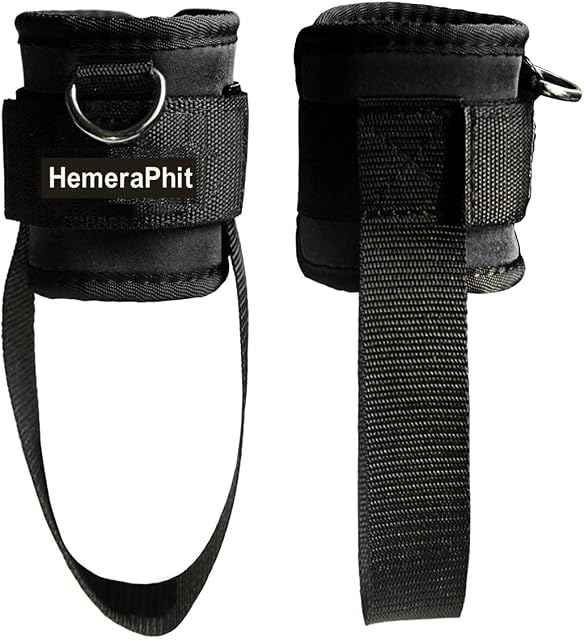 HemeraPhit Exercise Machine Attachment Ankle Cuff Adjustable Ankle Straps Workout Leg Training Bodybuilding Gym Equipment, 1Pair