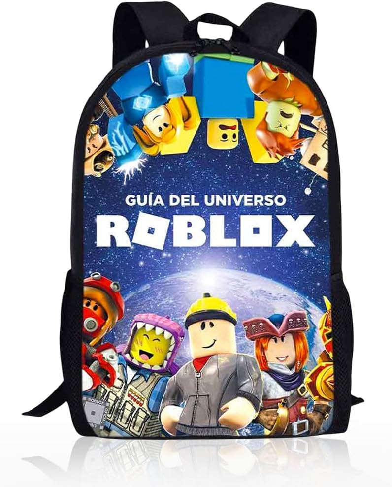 Mochila Infantil, Roblox Mochilas Escolares, Roblox Anime Mochilas 3D Estampado Mochila Bolsa Mochila Escolar de Dibujos Animados Mochilas para Niños Navidad Lunch Book Bag