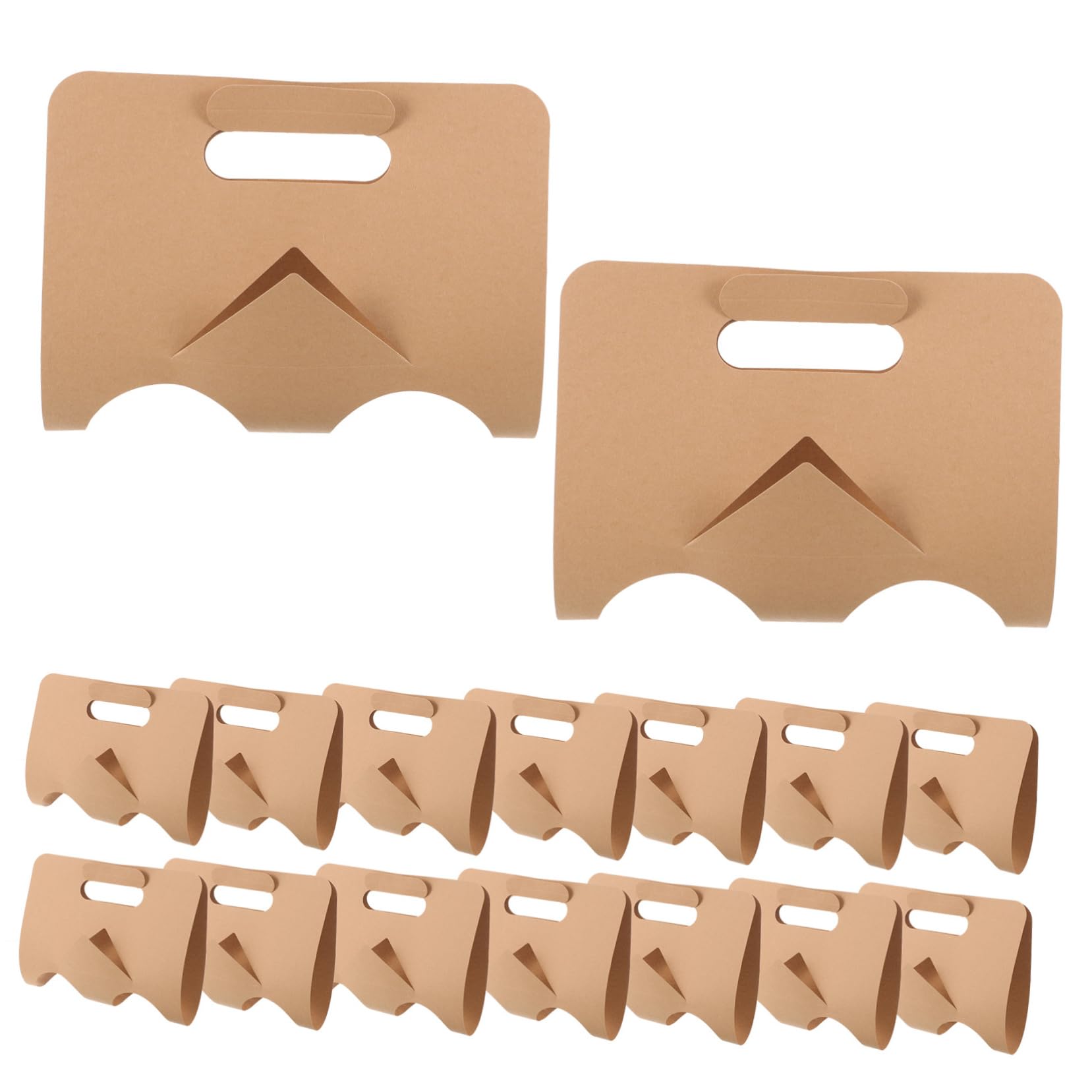 STOBAZA 50pcs Handheld Paper Drink Carrier Cup Holder for Ice Cream Milk Tea Cold Drinks
