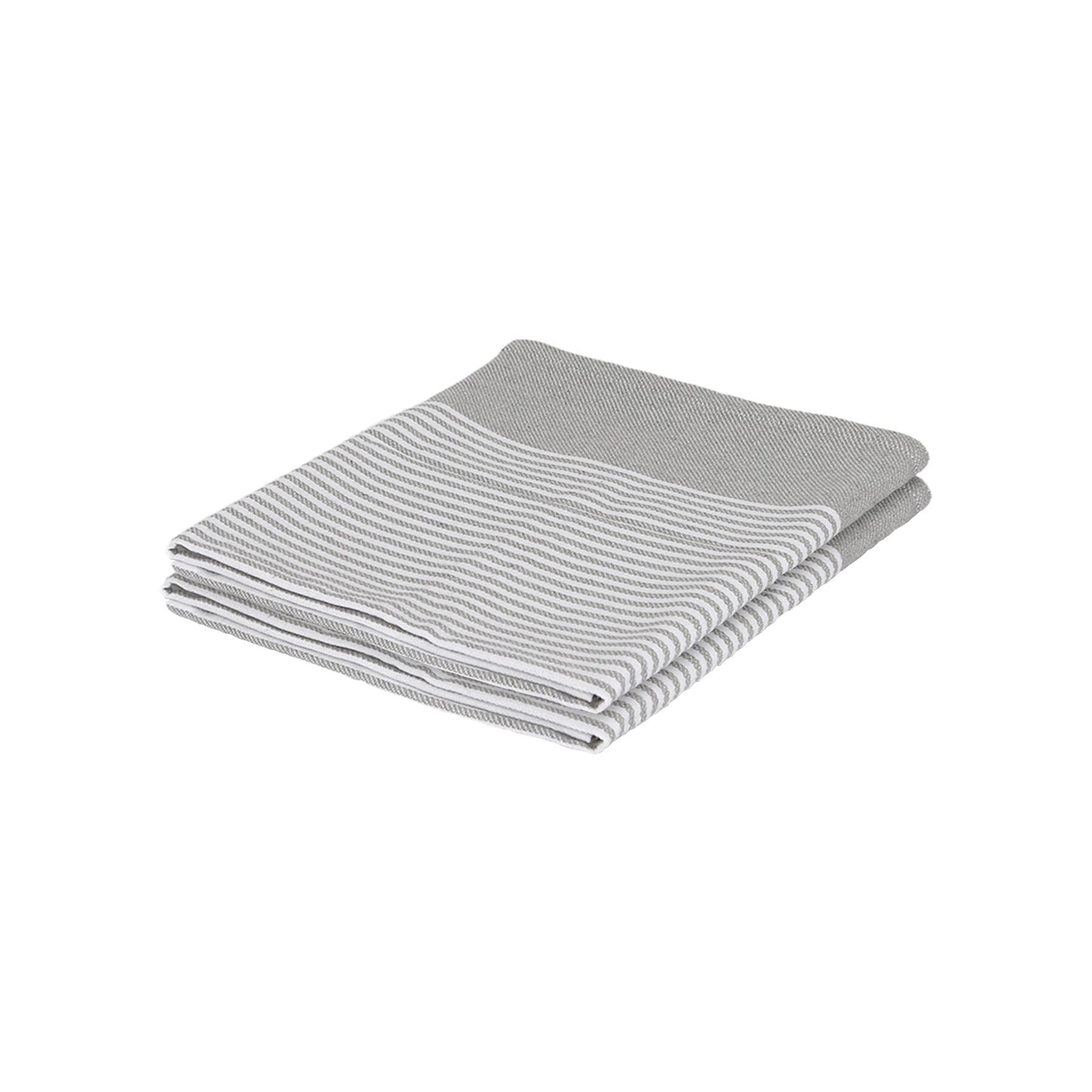 Nicola Spring Light Grey 2X Pinstripe 70Cm X 50Cm Cotton Tea Towels - Absorbent Home Kitchen Catering Oven Glass Dish Cloth Hand Towels
