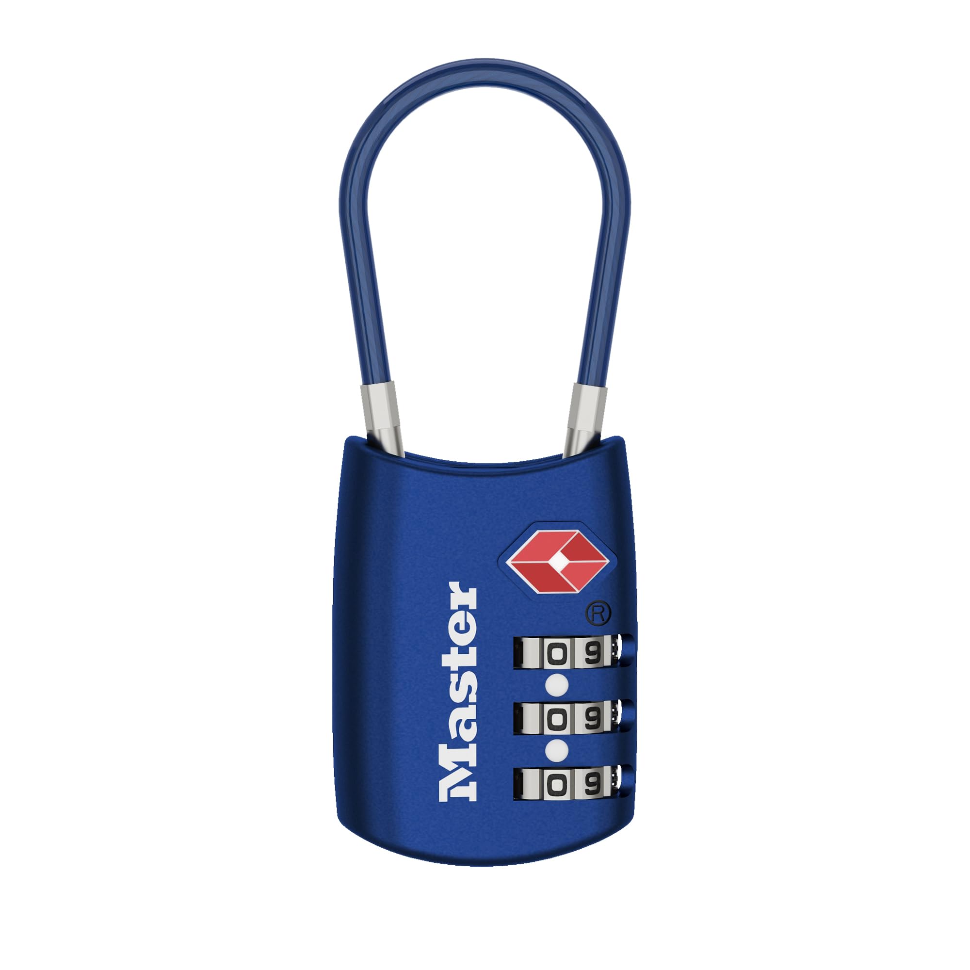 Master Lock Blue Set Your Own Combination TSA Approved Luggage Lock, Travel Zipper Padlock is Perfect for Suitcases, Bags, or Backpacks, 4688BLUEC
