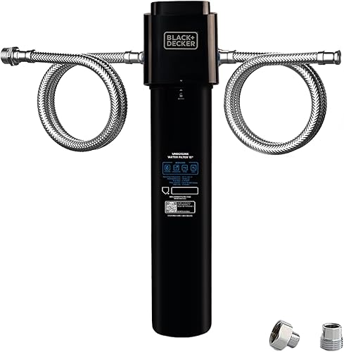 BLACK+DECKER Filtro de agua para debajo del fregadero de 15 pulgadas  Filtración eficiente  16,000 galones  Certificado NSFANSI 372 y 42  Elimina