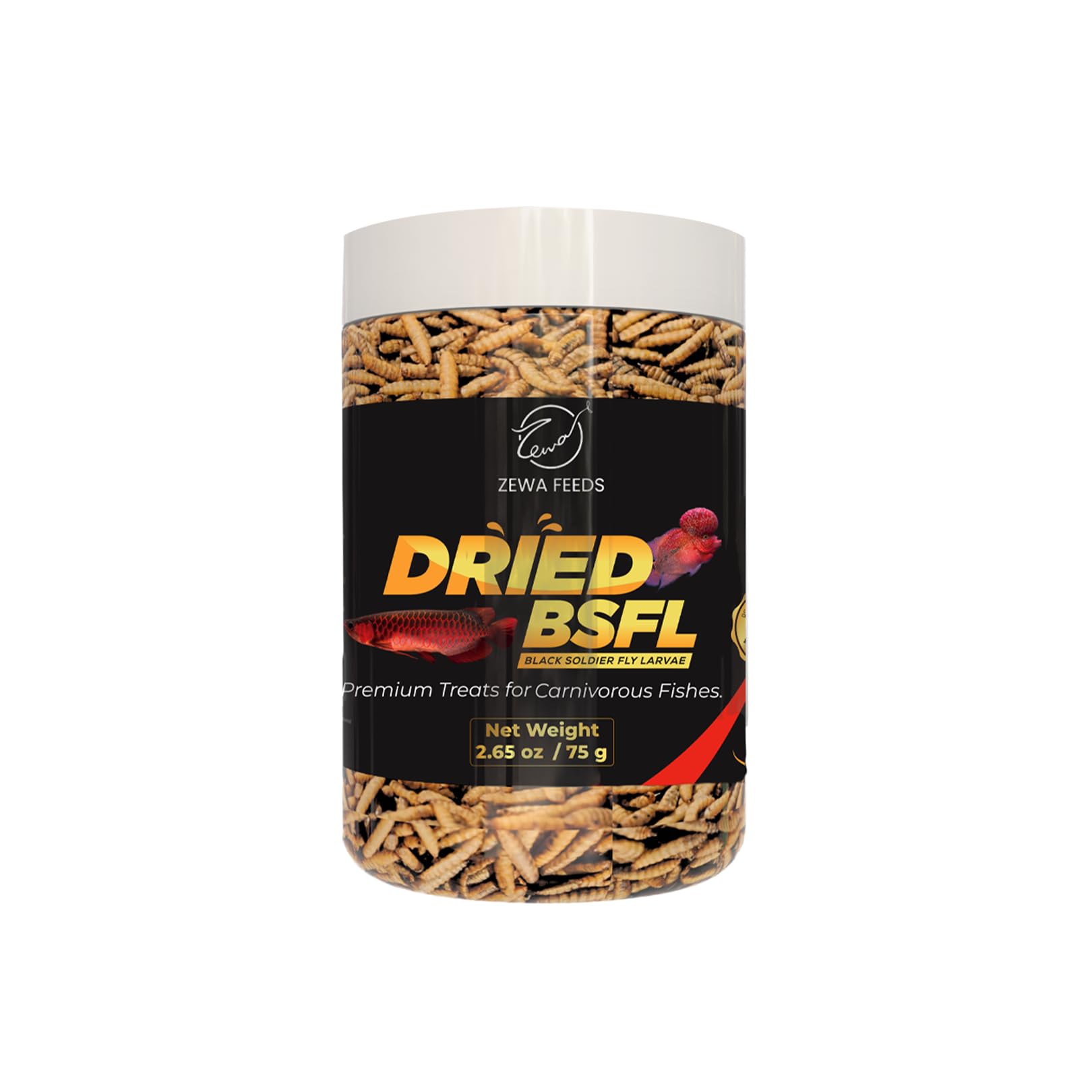 Dried Black Soldier Fly Larvae - 100% Natural, Protein Rich Fish Food for Arowana, Flower Horn, Oscar, Parrots, Reptiles (75G)-image-44