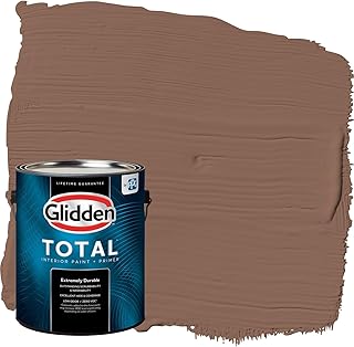 Glidden Total Interior Wall Paint & Primer All-in-One, Suede Leather/Beige, Flat, 1 Gallon