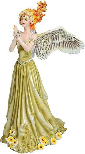 Miniatura 1 de Ebros Gift Pyre Ember Fire Elemental Spirit of Flame Angelic Fairy in Sunflower Dress Figurine 13.5" alto por Nene Thomas Angel FAE Fantasy Fairies