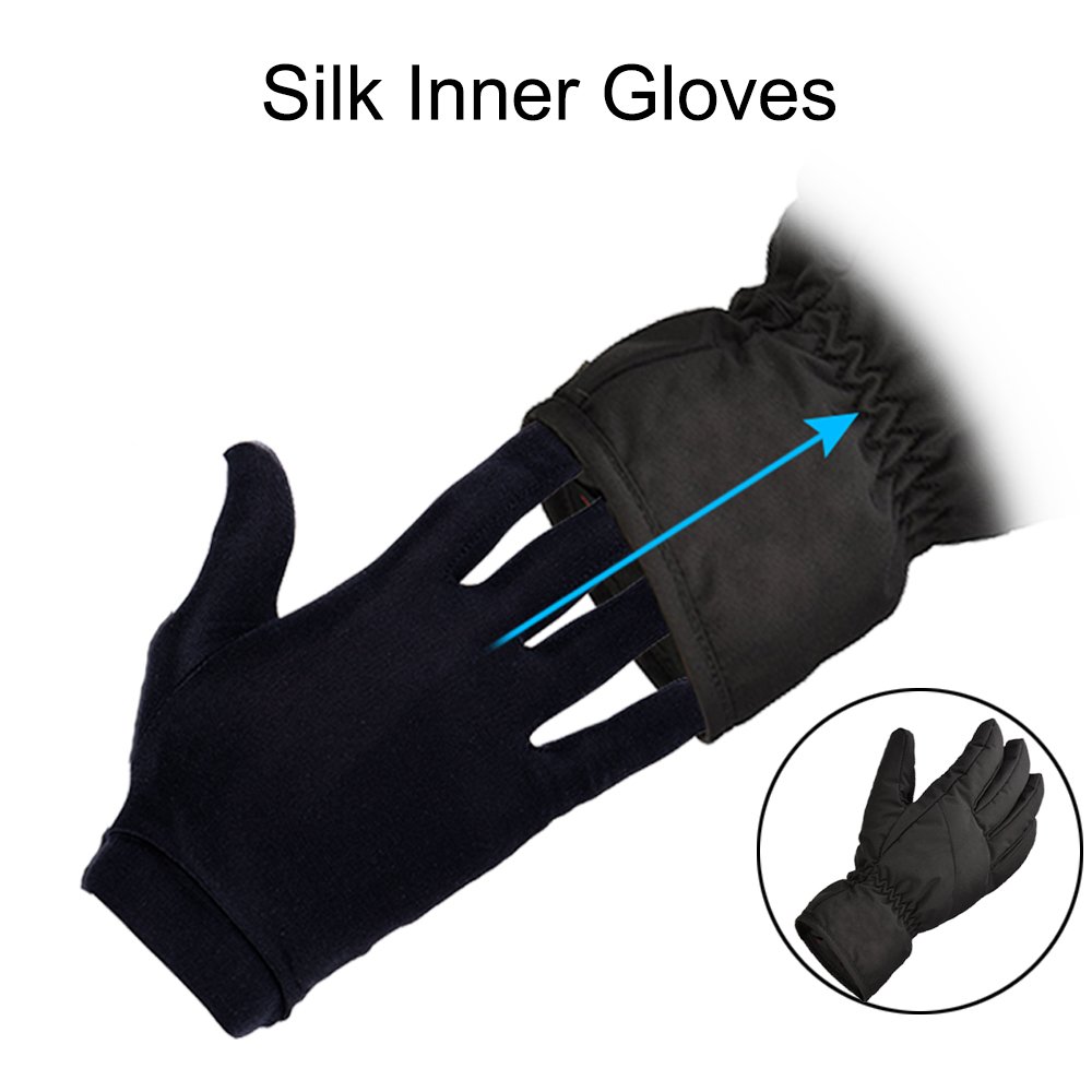 FMS Gants en Soie Doublure Thermique sous-Gants pour Cyclistes, Skieurs, Marcheurs, PÊcheurs, Jardiniers et Autres Activités en Plein Air