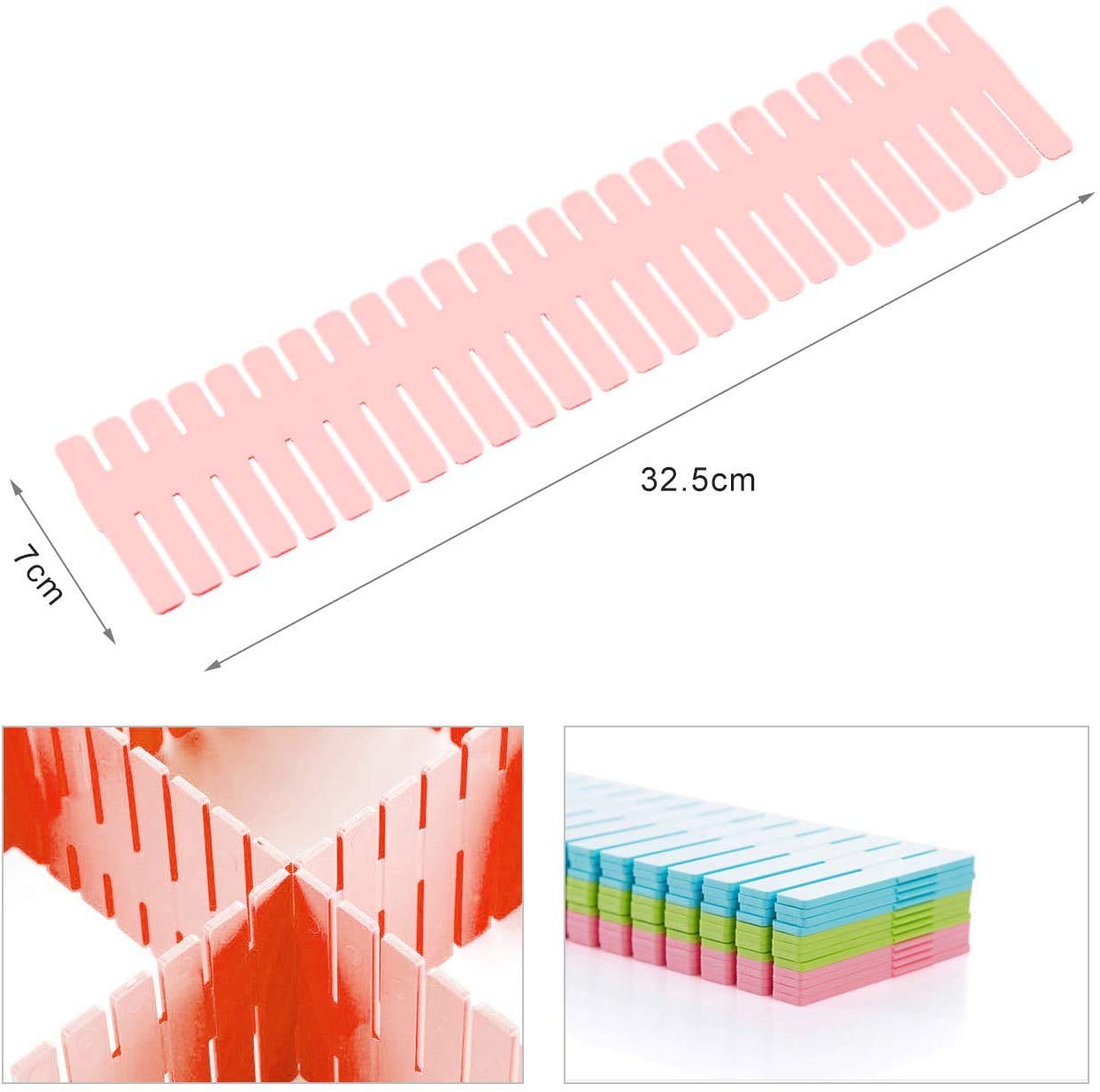Organisateur De Tiroir Réglables, 8pcs Réglable Grille Diviseur De Tiroir Boite De Rangement Multifonctionnelle Plastique Pour Sous Vetements 98951698