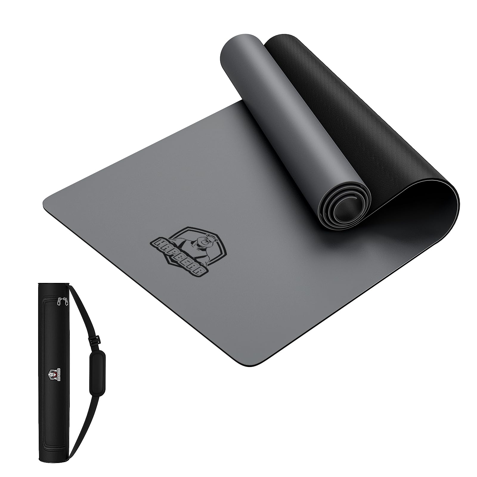 HAPBEAR Large Yoga Mat 72x30 - 5mm Thick PU Top Rubber Bottom - Non-Slip Wide Exercise Mat with