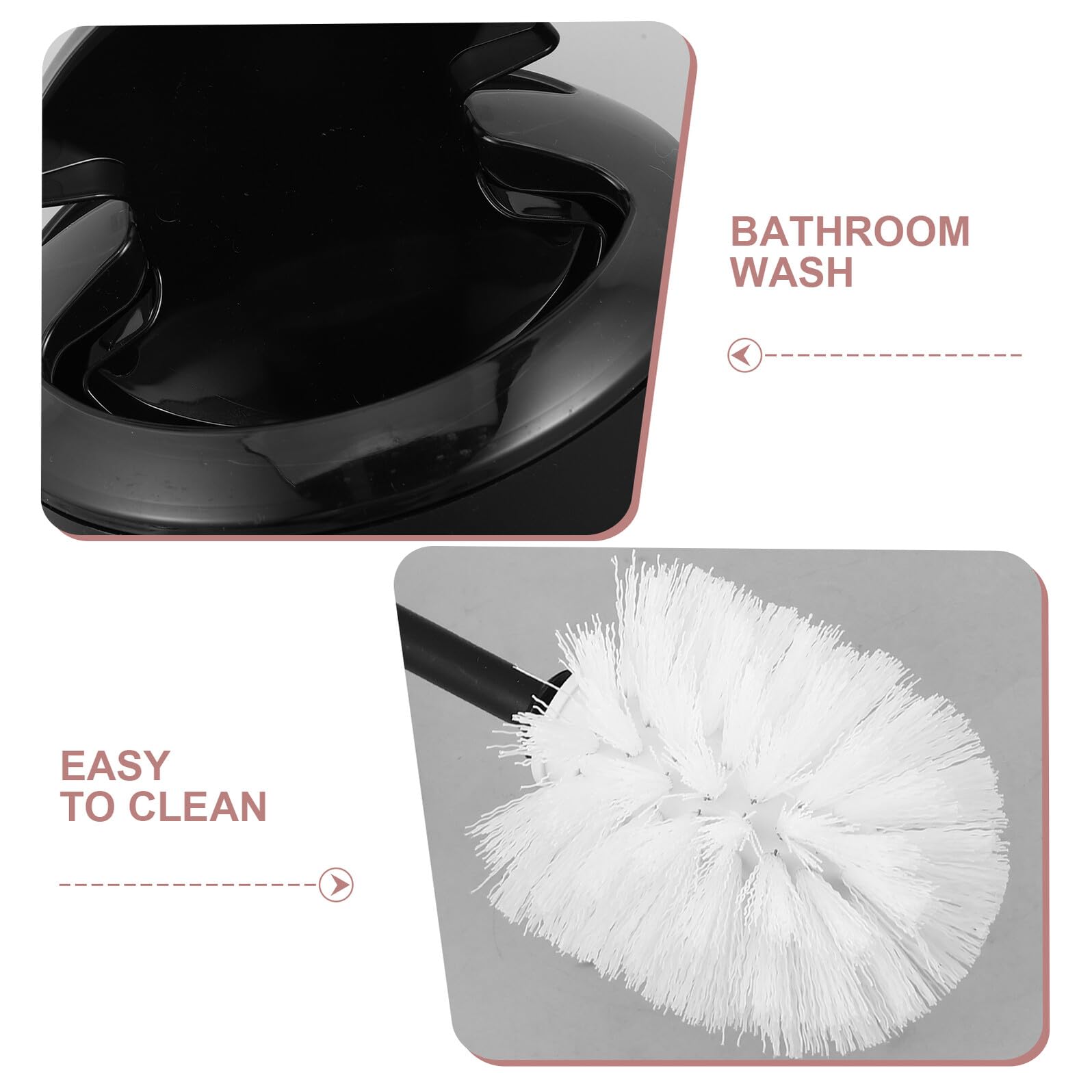 Set de Accesorios de Baño Negro de Plástico con Dispensador de Jabón, Porta Cepillos, Jabonera, Escobilla y Cubo de Basura para Organizar el Baño