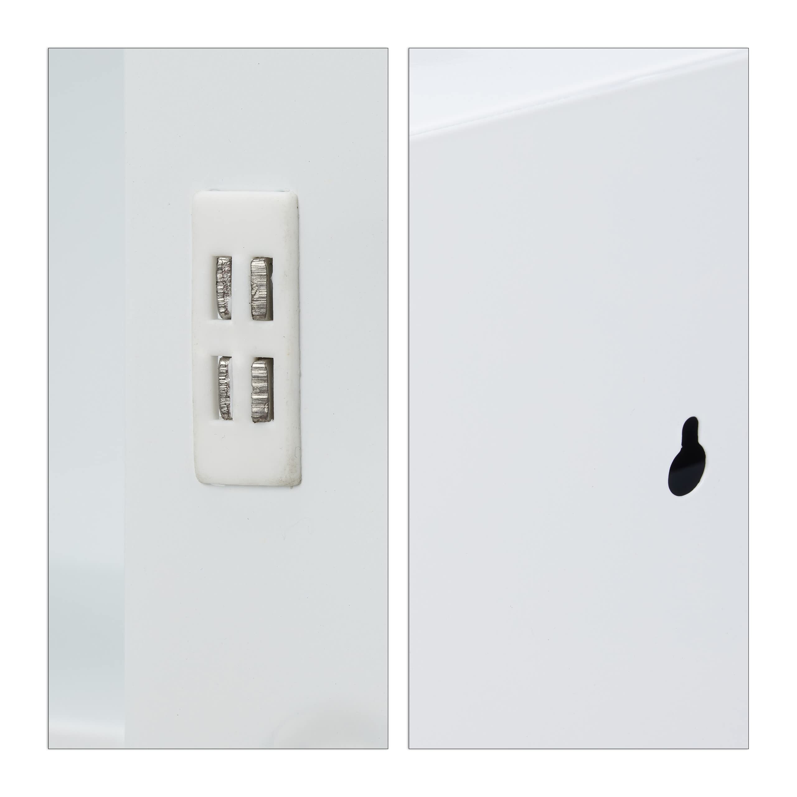 Relaxdays Armoire à Pharmacie XXL, verrouillable, 11 Compartiments, Acier, HxLxP: 53,5x53x19 cm, 2 Portes, Blanc - Noir