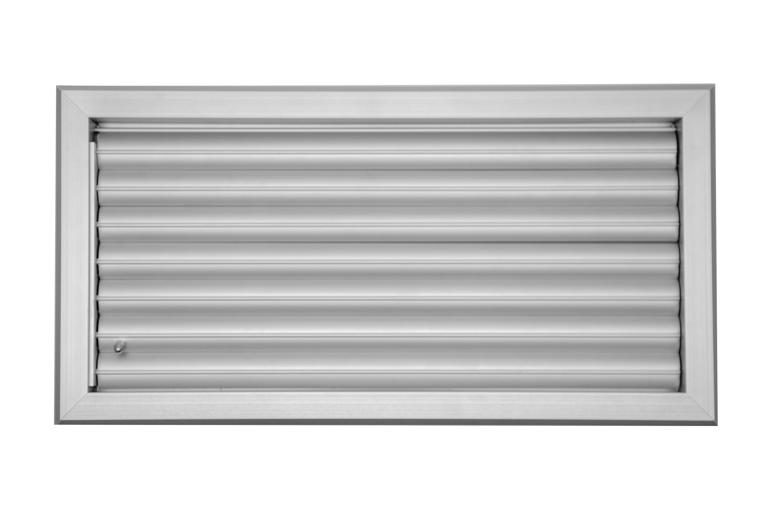 Rejilla de Ventilación de Aluminio – Lamas Curvadas Regulables – Flujo de Aire Controlado – Marco de Instalación y Malla – Interior y Exterior – 40 x 20 cm.