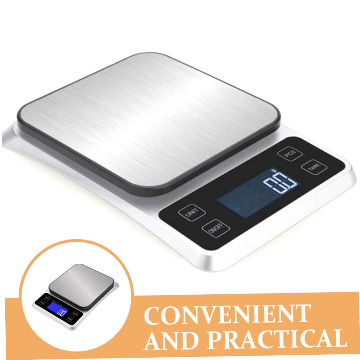 Cabilock Escala electrónica de alta precisión medición Hornada pesar escalas inteligentes peso electrónico pequeña escala de alimentos balanzas electronicas cocina plano de acero inoxidable