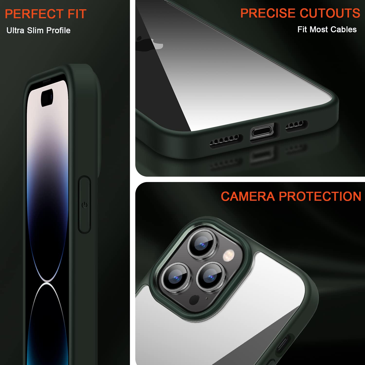 TECLIN iPhone 14 Pro グリーンソフトケース ingrem iPhone 14 Pro TPUソフトケース メタリック Felame