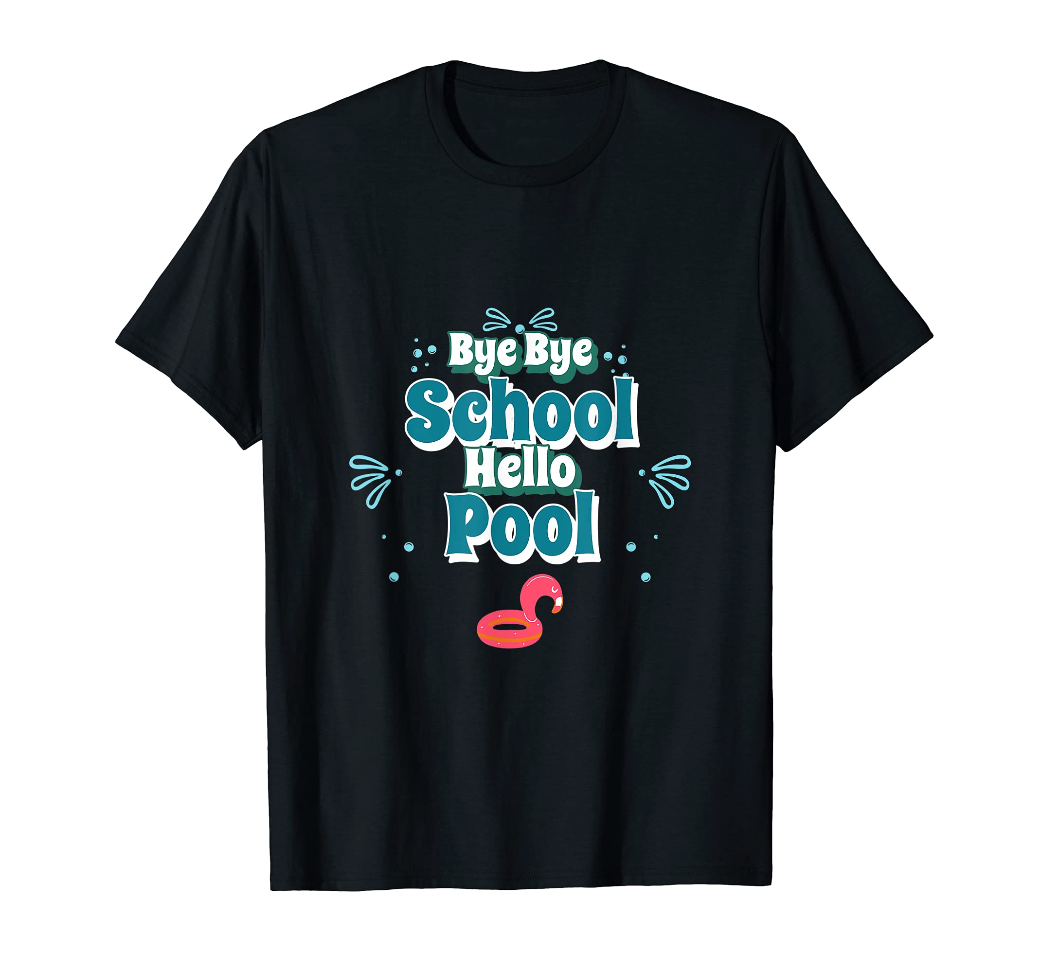 Vintage Bye Bye School Hello Pool Summer Student Teacher T-Shirt, Black