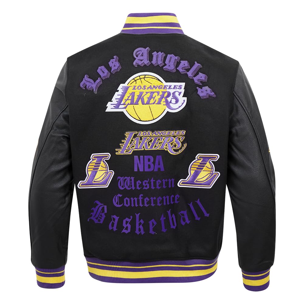 Pro Standard MENS NBA LOS ANGELES LAKERS OLD ENGLISH VARSITY JACKET BLACK/PURPLE L