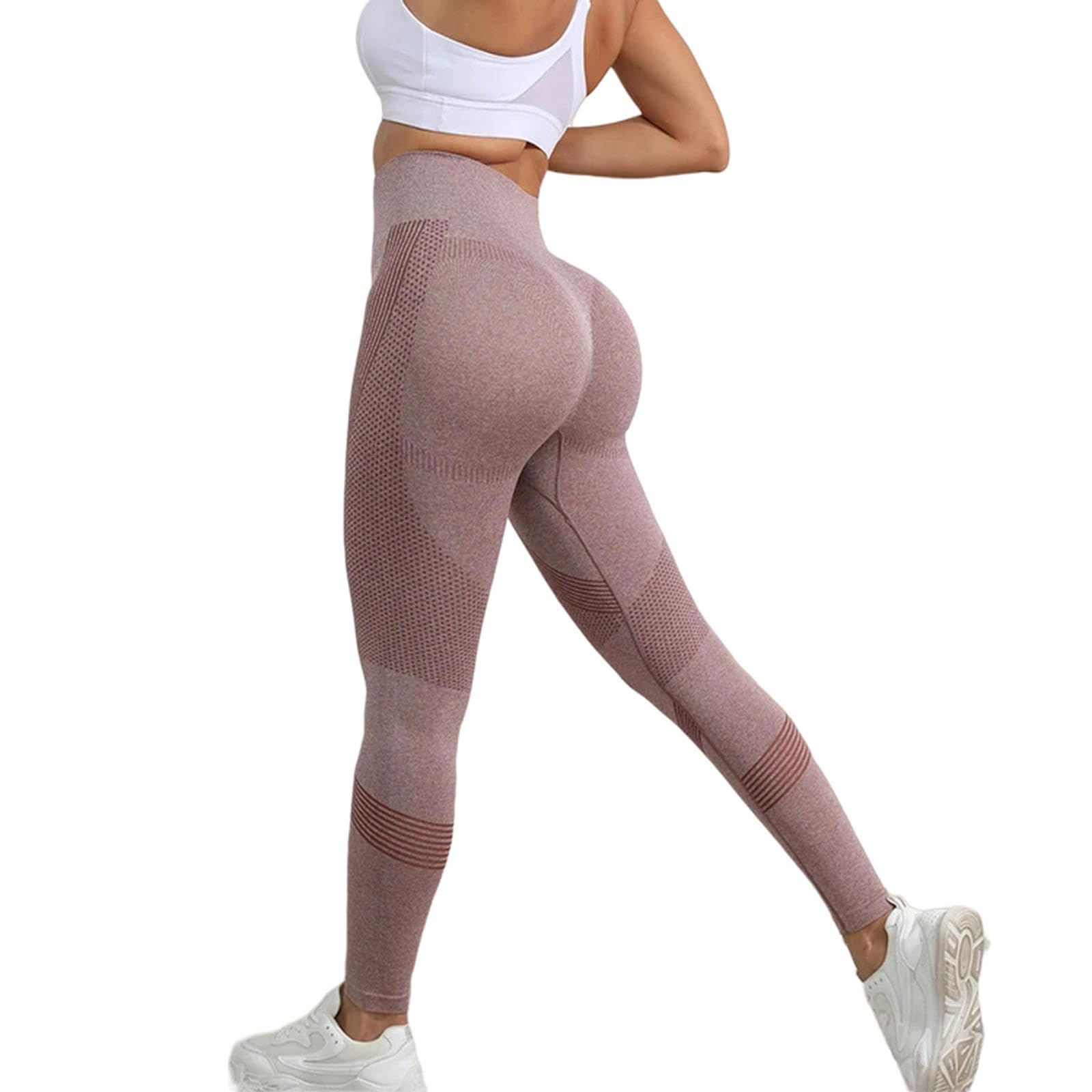 Legginsy dla kobiet Wielka Brytania bezszwowe legginsy treningowe dla kobiet legginsy podnoszące pośladki łup spodnie do jogi z wysokim stanem - różowe-XL