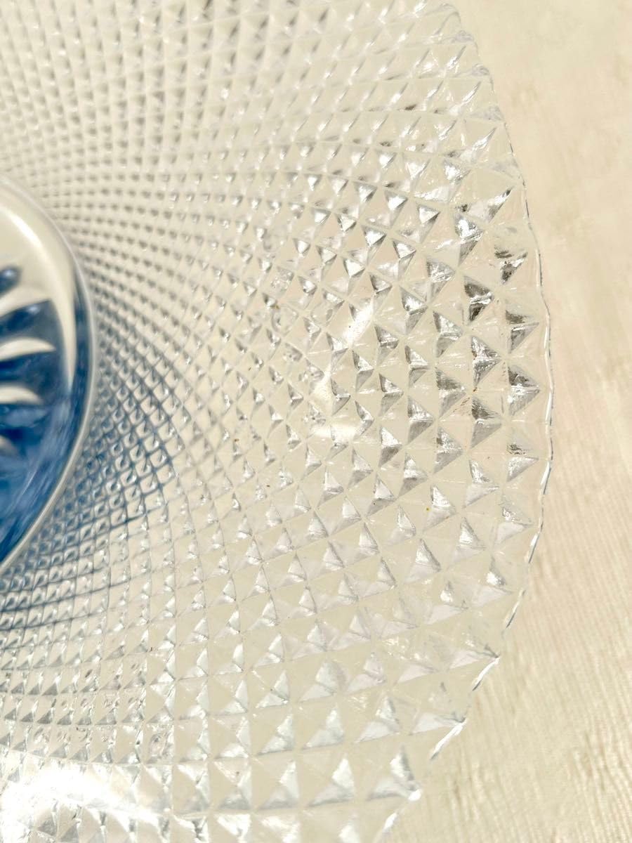 三洋陶器 龍峯窯 祥瑞フー高台皿 クリスタル ガラスコンポート皿 大皿