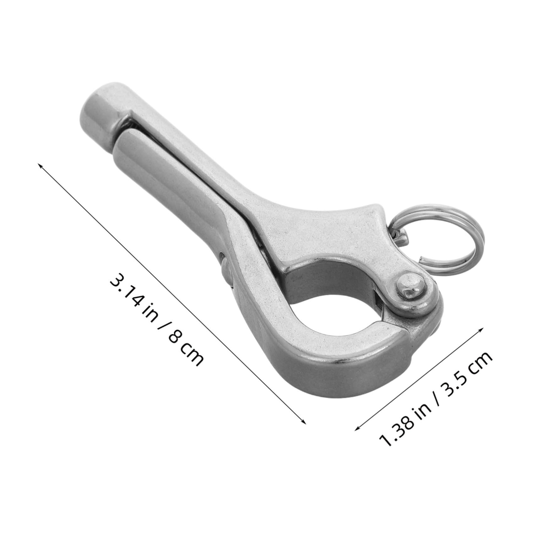 Toddmomy Marine Grade Stainless Steel Snap Shackle Lifeboat Quick Release Rail Hook Multipurpose Boat Hook