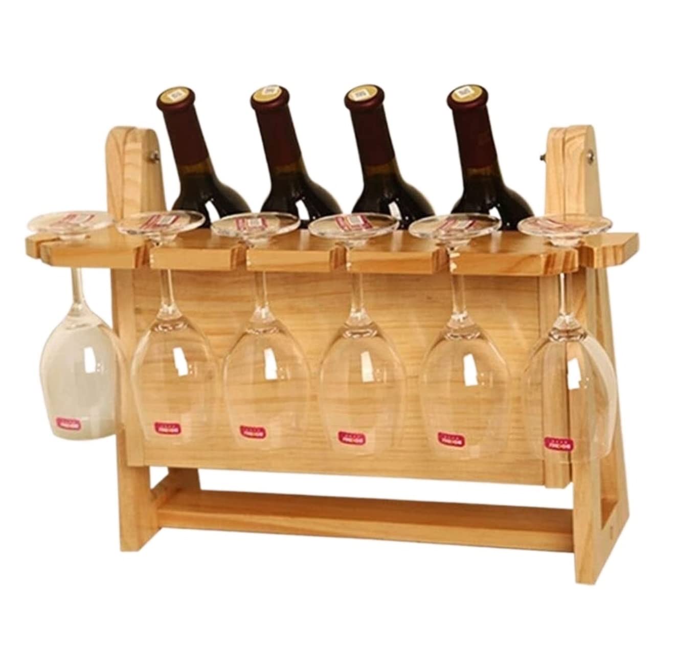 Habrur Botellero Botelleros Botellero Vino Estante De Madera Maciza para Vino, Soporte para Vino Europeo Al Revés, Decoración del Hogar Soporte Botellas Vino (Blue : D, Size : 49 * 23 * 35cm)