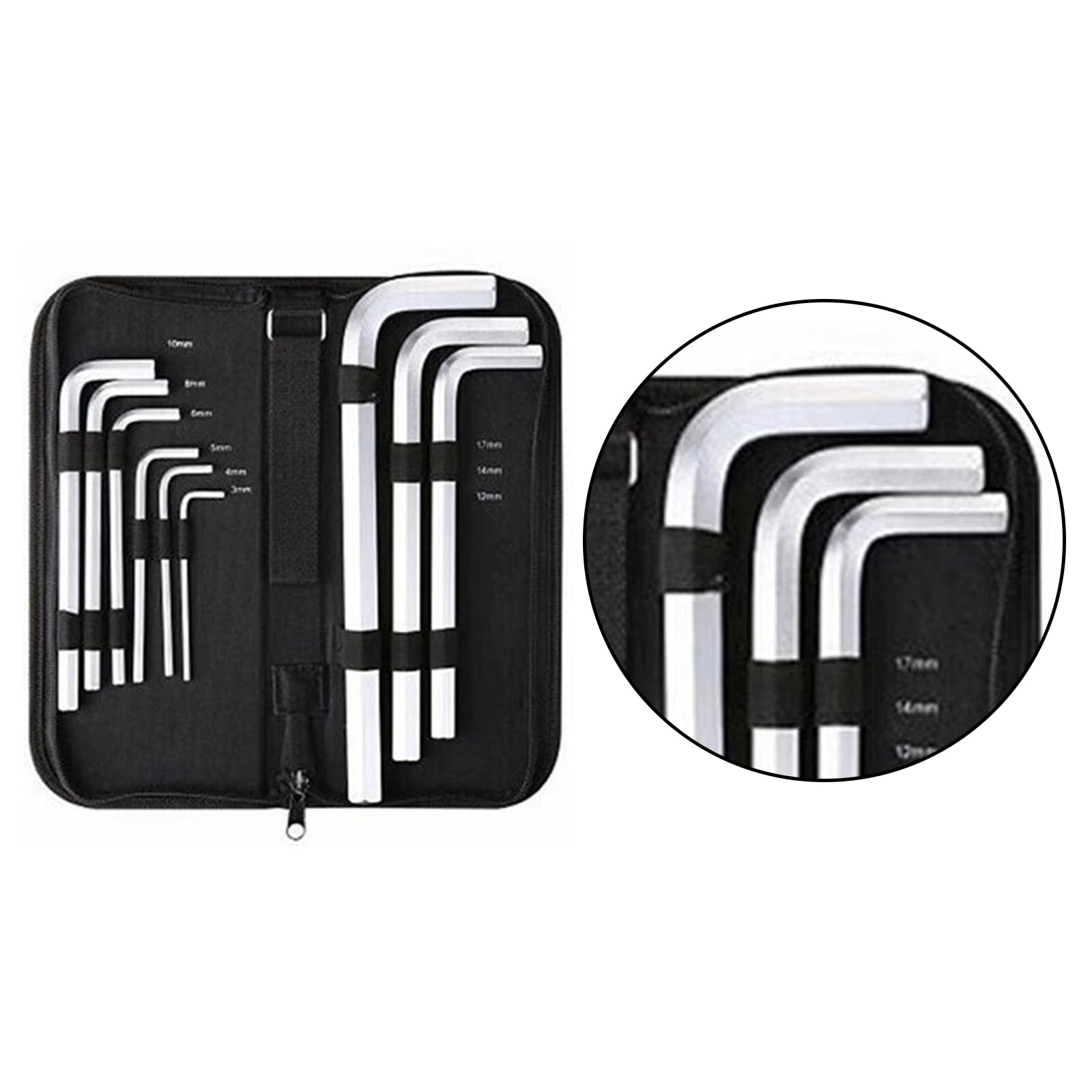 9/10Pcs Allen Wrench Set 3/4/5/6/8/10/12/14/17/19mm Set di chiavi in acciaio al vanadio Riparazione Biciclette Strumento Domestico Allen Key Set Per Trapano