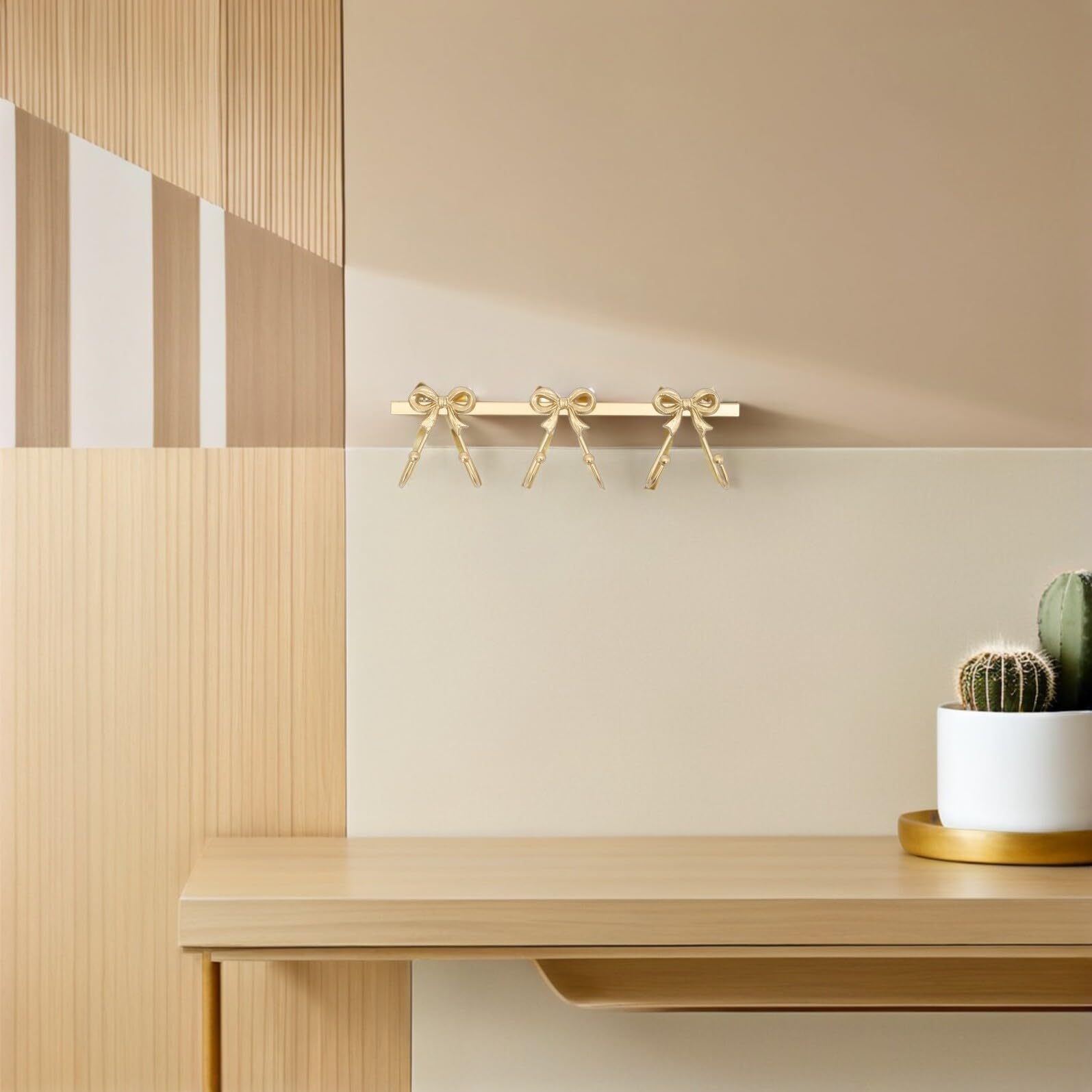 Ipetboom Gancio Di Ferro Fiocco Dorato Organizer Per Casa Da Parete Portasciugamani Rustico Per Bagno Gancio Portaoggetti in Metallo Per Cappello Borsa e Chiave