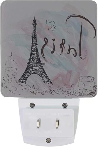 Miniatura 3 de Wamika Juego de 2 luces nocturnas de torre Eiffel enchufables para niños, adultos, niños, niñas, bebés, románticas luces nocturnas florales LED con