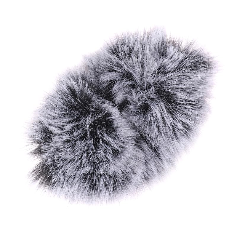Furry Microphone Wind Shield Cover Windscreen Muff for Phone & Most Lavalier Microphones, Grey - Image 2
