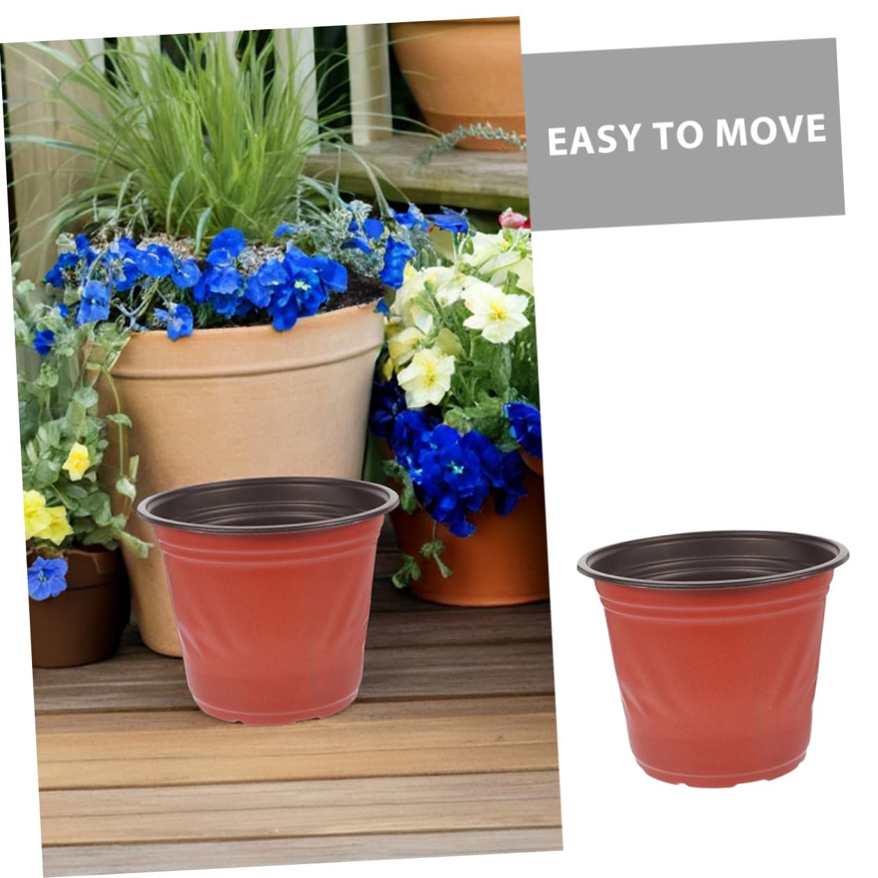 Abaodam 60 Pièces Lot de Mini Pots à Bicolores Plastique Petits Pots Ronds pour Semis Culture Intérieure Orchidées Cactus et Légumes pour et Balcon