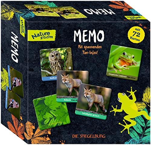 Die Spiegelburg - Memo - Nature Zoom - 21620 Memory ab 5 Jahren Kartenspiel für Familie und Freunde Natur- und Waldliebhaber