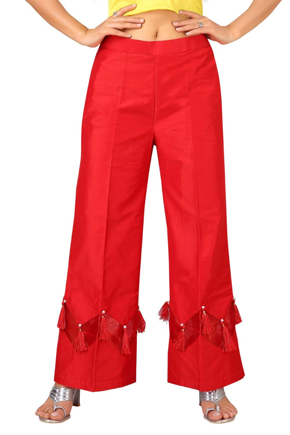 Premium Cotton Palazzo Pant for Women, Wide Leg, One Side Pocket, Comfy Plus Size, Casual & Party Wear | Zig Zag Design