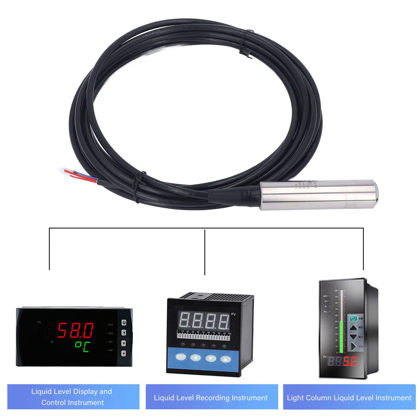 Transmisor de Nivel de Líquido Sonda de Sensor de Alta Precisión para Pruebas de Tanques de Agua Salida de 0-5 V Diseño Compacto de 12-30 V (Qom/354.AIN Kabul (Rango 0‑Qom))