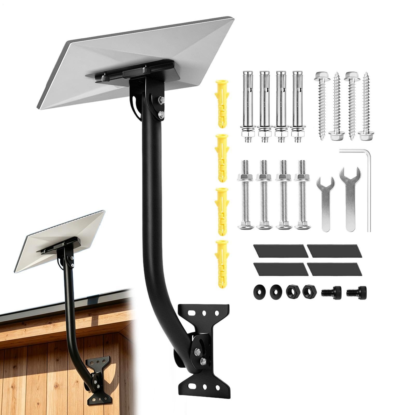 Wspornik montażowy anteny Drążek z regulacją kąta do anteny internetowej | Wiatroodporne Ramię Montażowe Do Satelity do zewnętrznej stacji pogodowej, wzmacniacza WiFi, ściany, okapu, dachu,