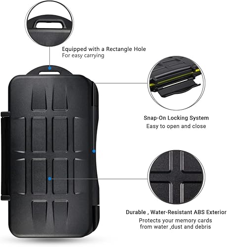 Miniatura 3 de JJC Estuche de lujo para tarjetas de memoria XQD Cfexpress tipo B SD SDXC SDHC con 7 ranuras para 3 XQDCfexpress Tipo-B y 4 SD, funda de viaje con
