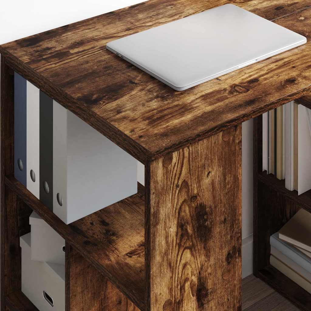 Scrivania affumicatura 90 x 50 x 75 cm, materiale in legno, con ripiano integrato, moderno tavolo per computer per ufficio domestico, versatile