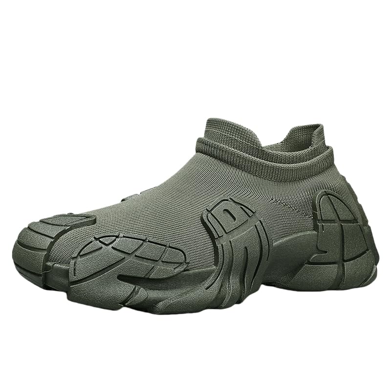 Men's Stylish Low-Top Slip-On Sneakers - Retro-Futuristic Design, Upper, Breathable Fabric Lining, Perfect for Casual and Semi-Formal Occasions