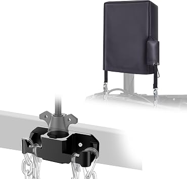 SnowyFox Aluminum 7 Way Trailer Plug Holder and 600D Oxford Fabric Waterproof Electric Tongue RV Jack Cover, RV Accessories for Camper, Trailer