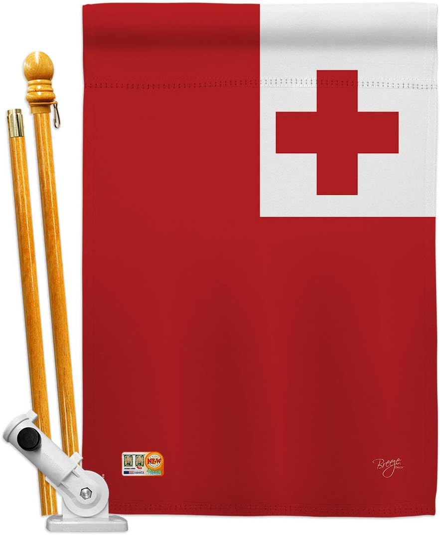 Nationality Tonga House Flag Set Regional Nation International World Country Particular Area Small Decorative Gift Yard Banner Double-Sided Made In USA 28 X 40