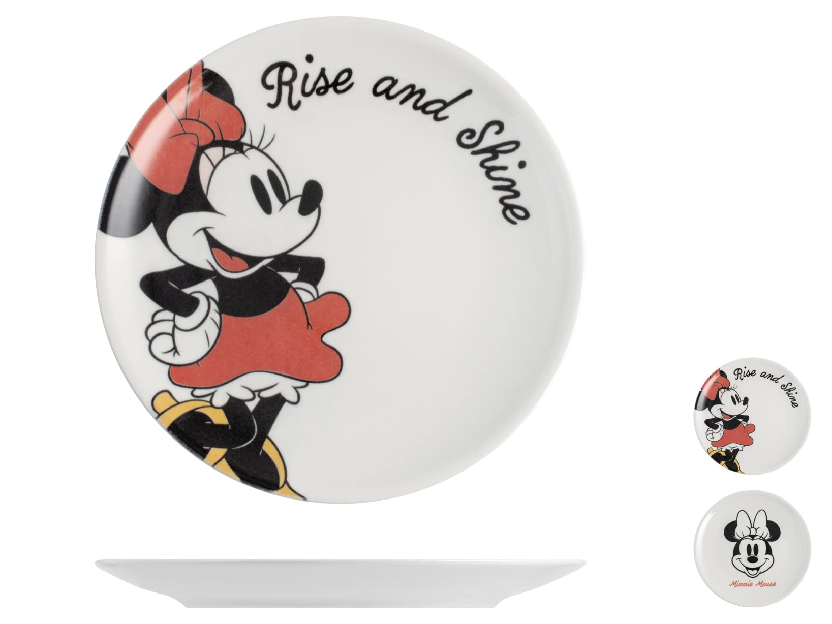 Minnie Dessert Plate In Porcelain With Two Assorted Designs, 26 Cm.