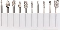 Vista 8 de SPTA 10Pc HSS Router Carbide Engraving Bits & 10Pcs Router Bit 1/8"(3mm) Shank for Rotary Tools for DIY Woodworking, Carving, Engraving, Drilling