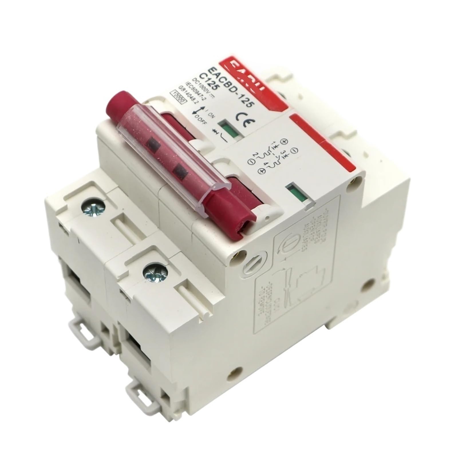 JNVFTCUX DC 1000V 2P Solar Miniature Circuit Breaker Overload Protection Switch 6A~63A/80A 100A 125A Suitable for Photovoltaic(80a)
