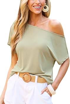 CUPSHE Women's Tops Asymmetrical Off-Shoulder Shirt